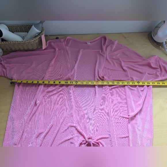 JOELLE Collection Cardigan Cover Up Size XL (Could Fit 2XL) Colorful Bright Pink - Picture 11 of 11